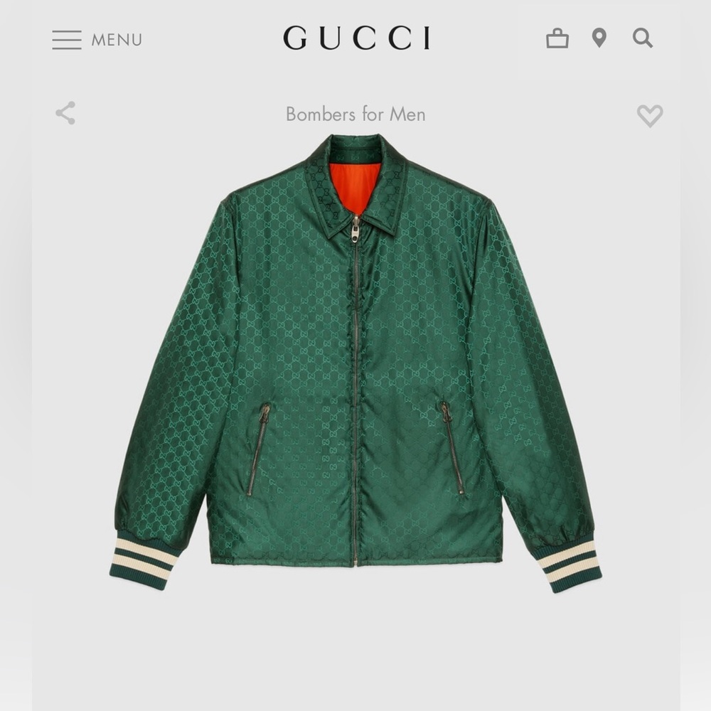 New original tags Mens reversible Gucci jacket